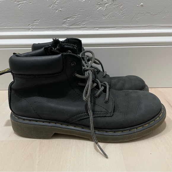 Dr. Martens Kids Boots Padley Black Size 3 Youth Zipper Lace Up Leather - Picture 4 of 15